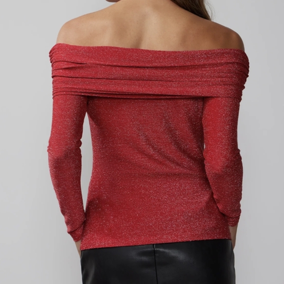 Off Shoulder Sparkle Top - Picture 2 of 7